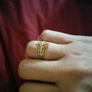 14k gold cross ring
